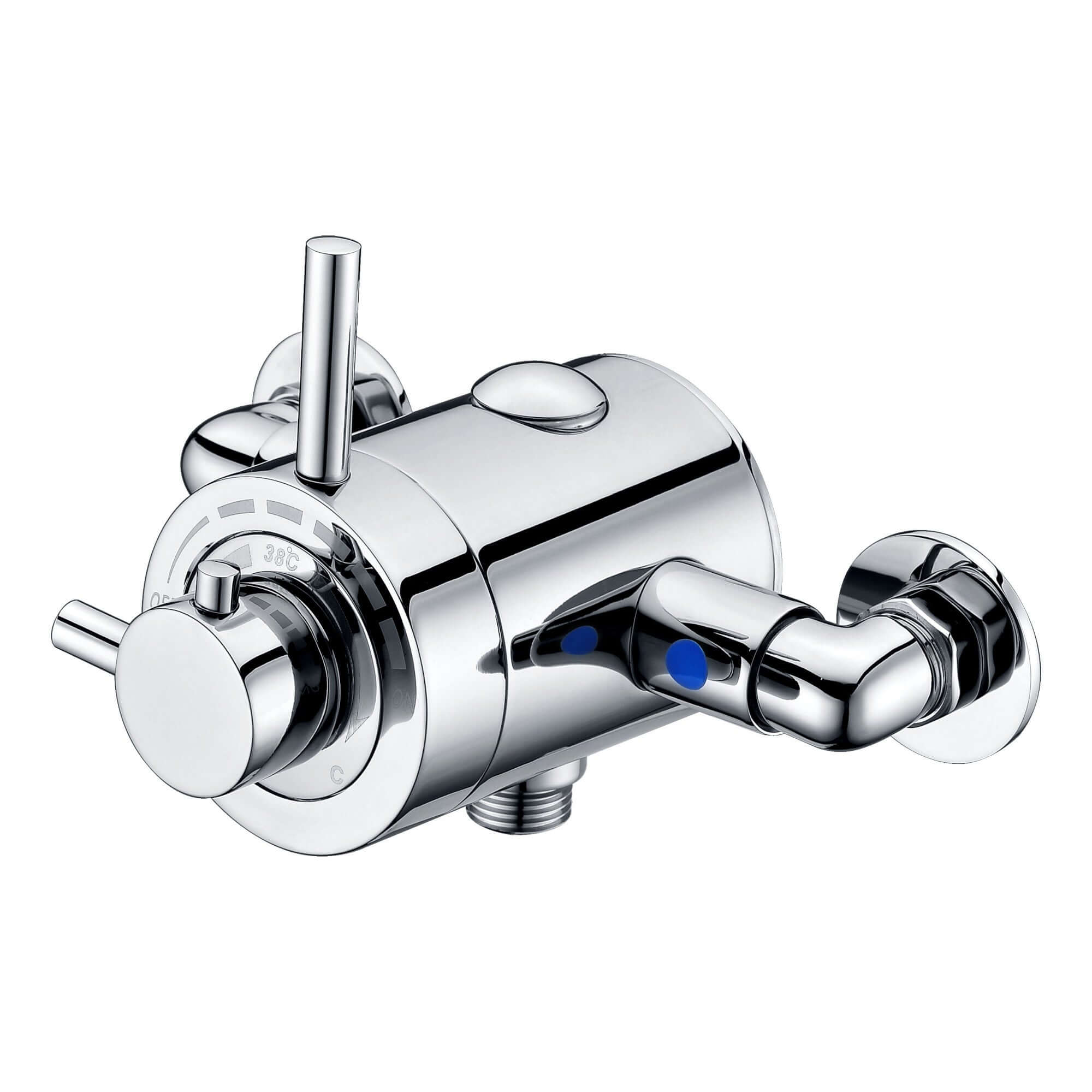 Buy Azure modern exposed thermostatic concentric shower valve top or bottom outlet - chrome Online UK | HOUSE OF ENKI